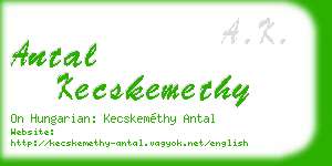 antal kecskemethy business card