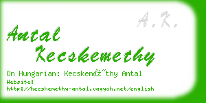 antal kecskemethy business card